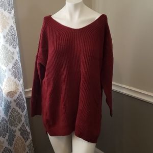 Women's criss cross long sweater